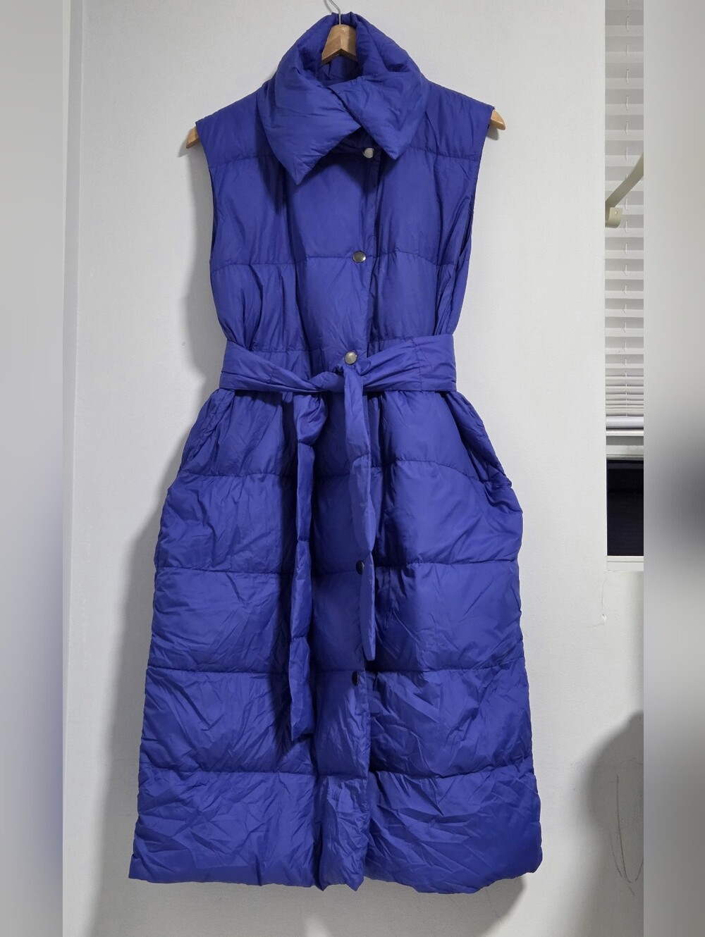 Bitte Kai Rand 1981 Sleeveless Belted Puffer Vest in Vibrant Blue